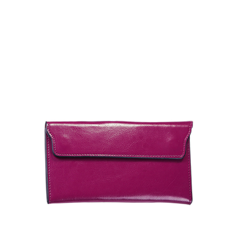 Klassisk Læder Fold-over Pung med Magnetisk Flap