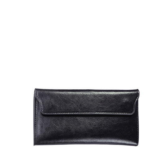 Klassisk Læder Fold-over Pung med Magnetisk Flap