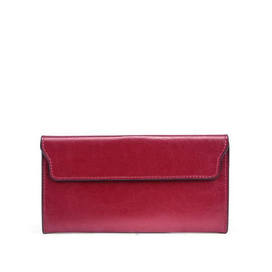 Klassisk Læder Fold-over Pung med Magnetisk Flap